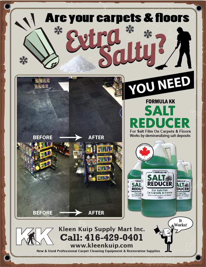 How to remove winter salt stains from carpets and floors - Formula KK Salt Reducer